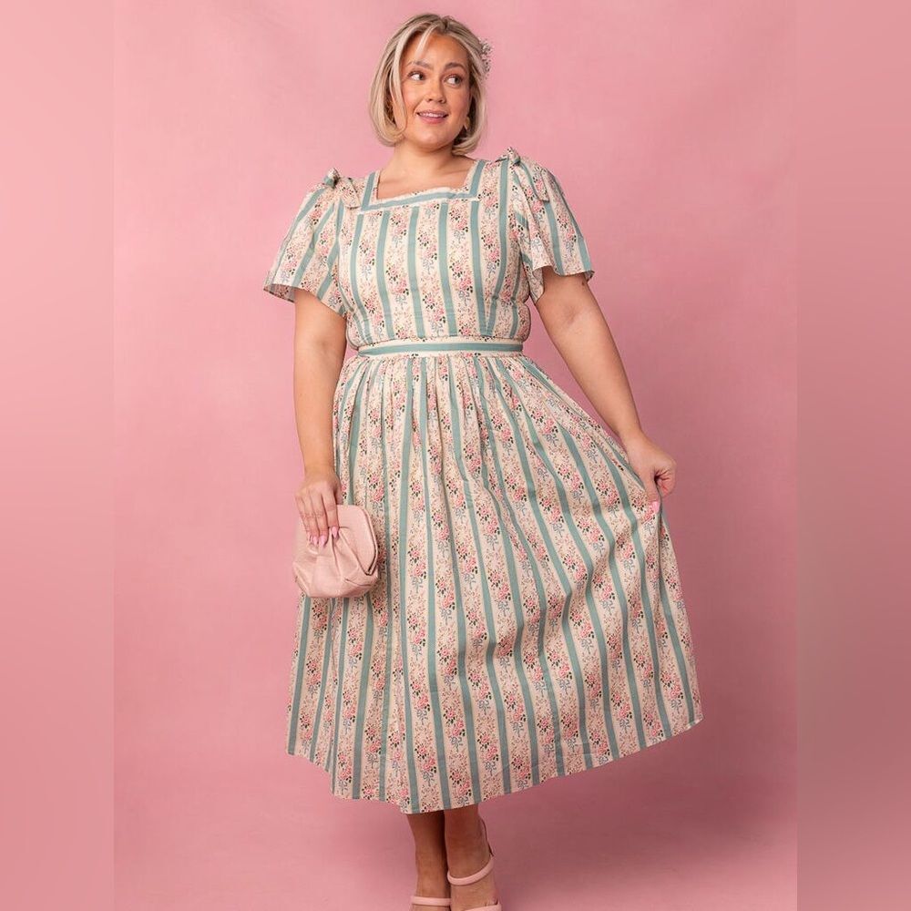 Ivy City Co Sonnet Midi Dress in Vintage Rose 22W NWT - Picture 2 of 15